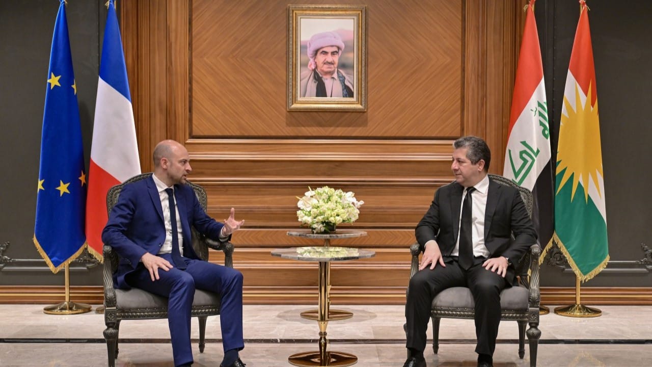 مەسرور بارزانی پێشوازی لە وەزیری دەرەوەی فەرەنسا دەكات