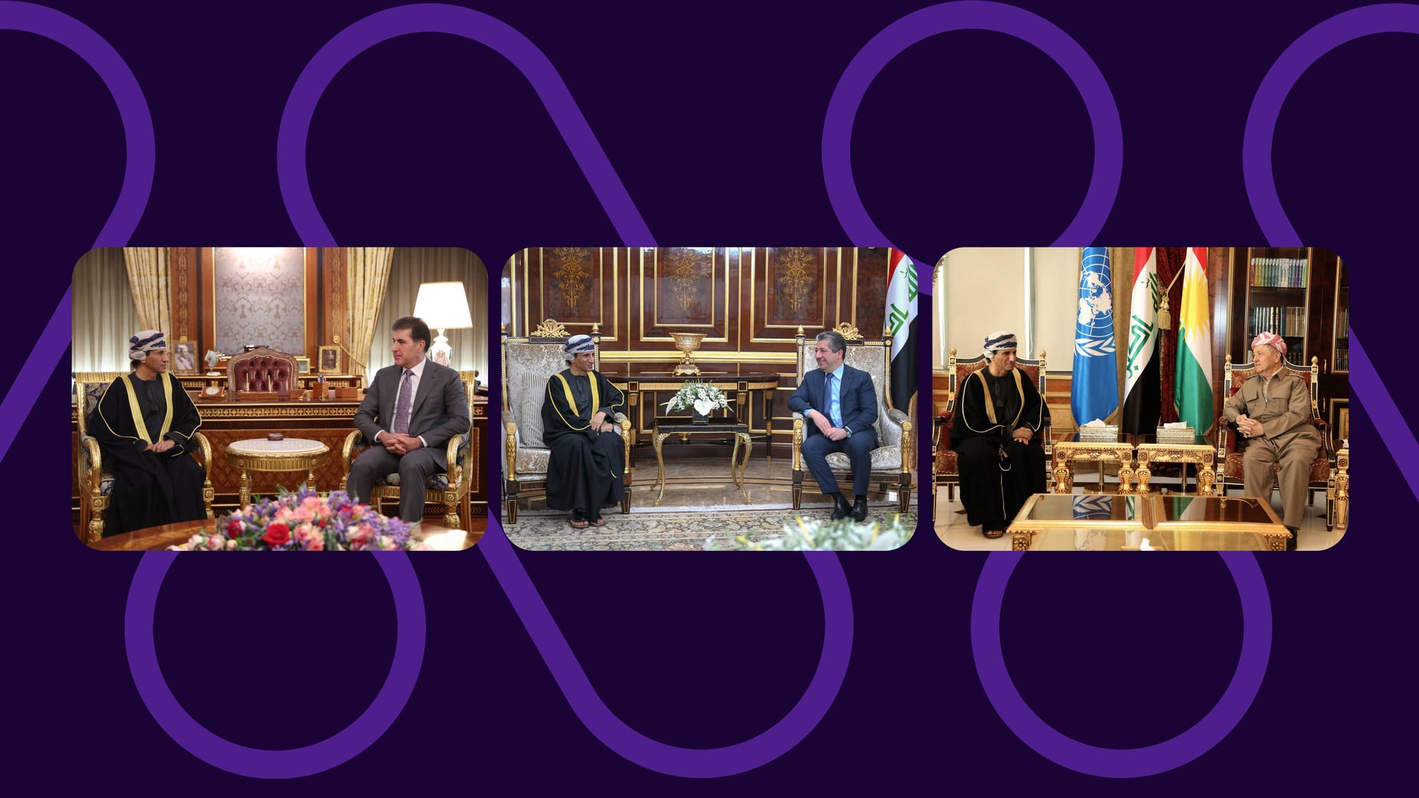 محەممەد حەسسان لەگەڵ سەرۆک بارزانی و سەرۆکی هەرێم و سەرۆکوەزیرانی کوردستان کۆبووەوە