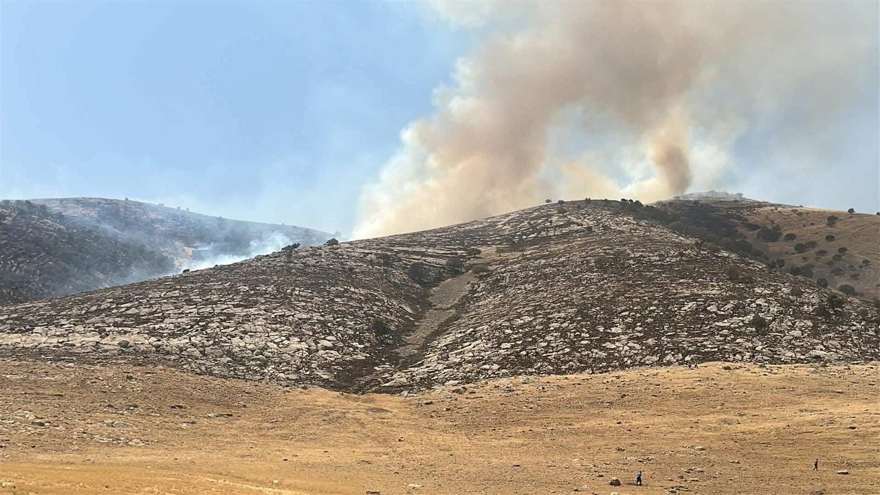 لە سەنگەسەر بەهۆی ئاگرکەوتنەوە زیاتر لە 50 دۆنم زەوی دەسووتێت