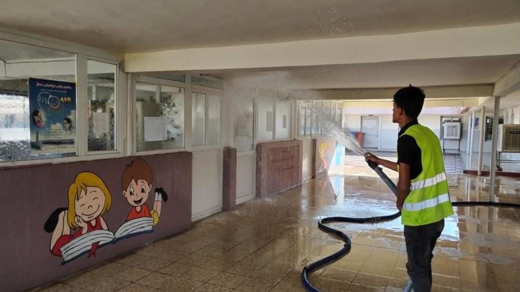 هەڵمەتی شوشتنی قوتابخانەکانی هەولێر دەستیپێکرد