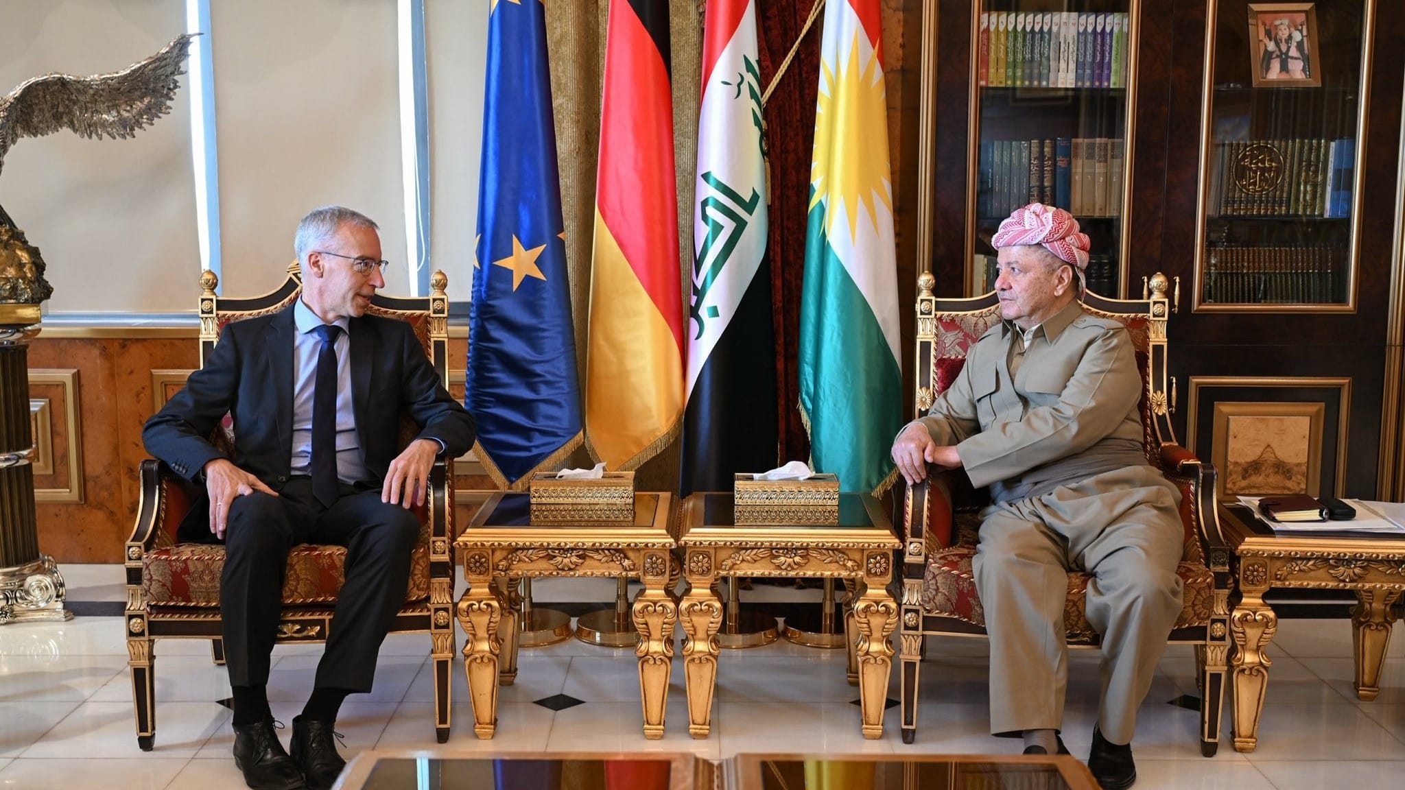 سەرۆك بارزانی: پێزانینمان بۆ ڕۆڵی ئەڵمانیا لە پاڵپشتیكردنی پێشمەرگە لە شەڕی داعشدا هەیە