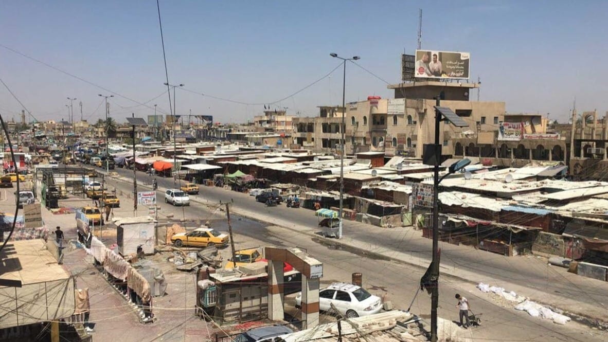 شەقامەکانی شاری سەدر لە بەغدا خاڵین لە دیمەنی بانگەشەی هەڵبژاردن