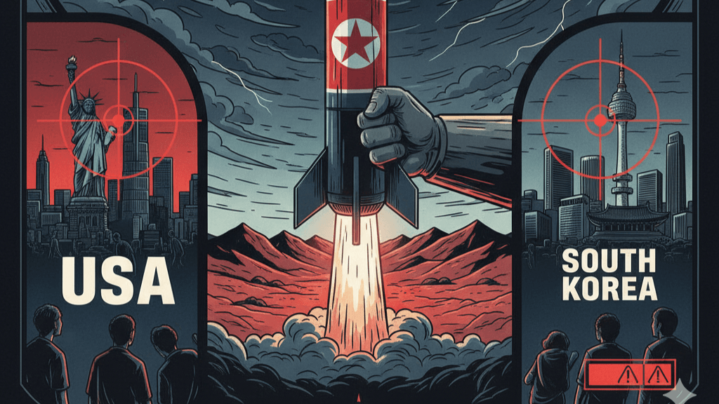 کۆریای باکوور هەڕەشە لە ئەمریکا و کۆریای باشوور دەکات