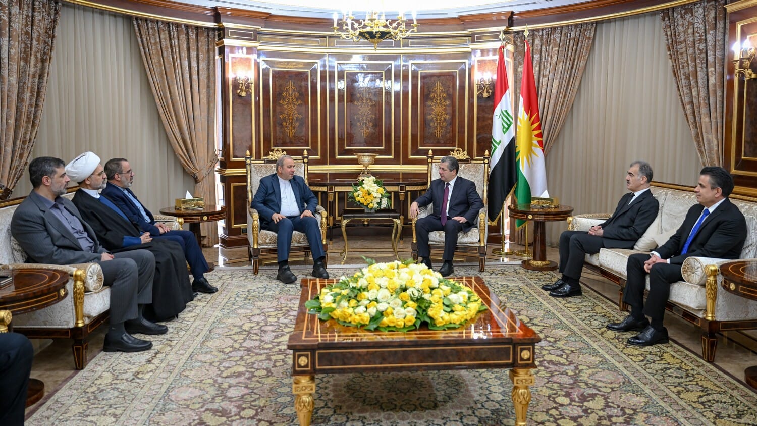 مەسرور بارزانی و باڵیۆزی ئێران پێكهێنانی حكومەتی نوێی فیدراڵ تاوتوێ دەكەن