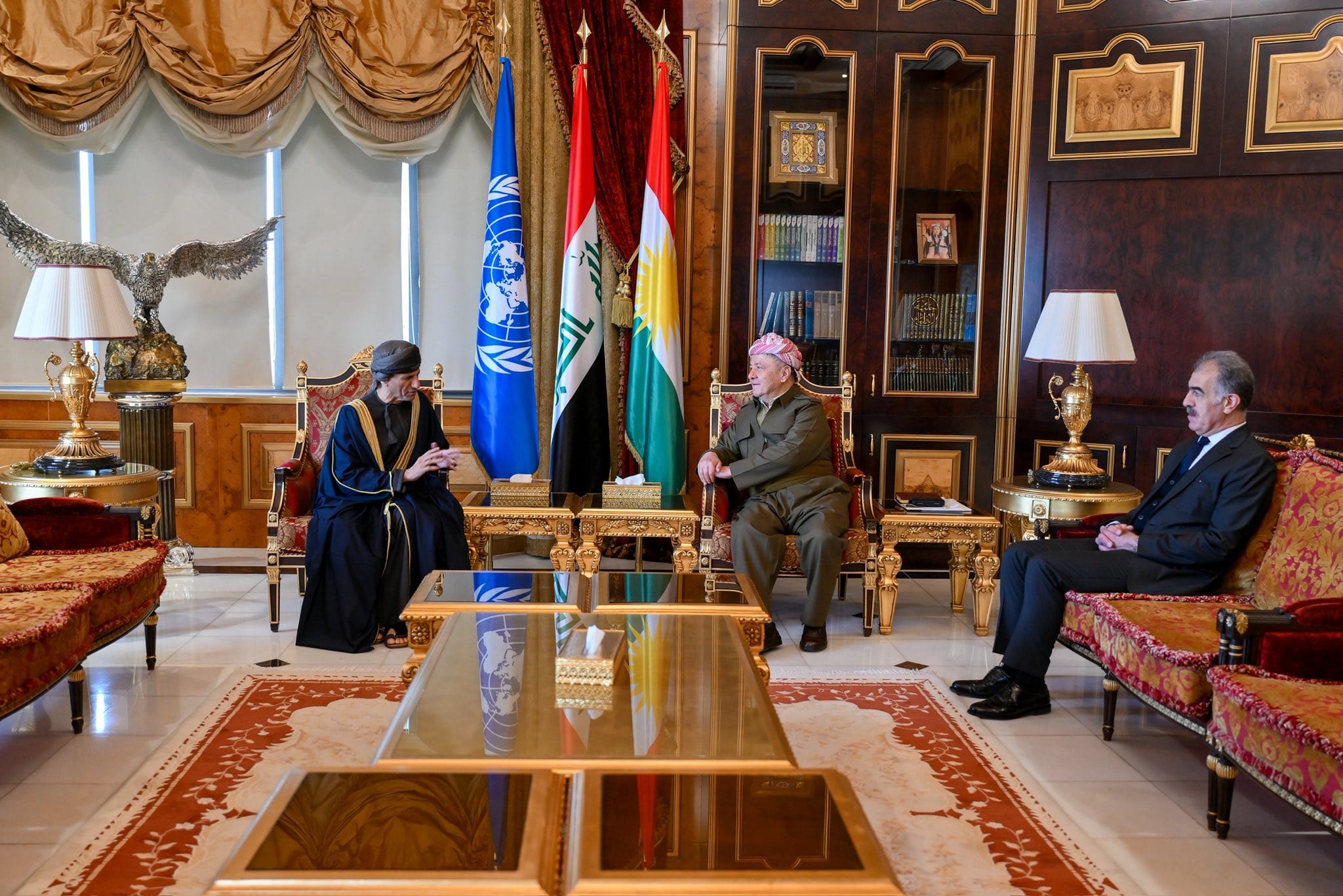 سەرۆک بارزانی پێشوازی لە نوێنەری تایبەتی سکرتێری گشتیی نەتەوە یەکگرتووەکان دەکات