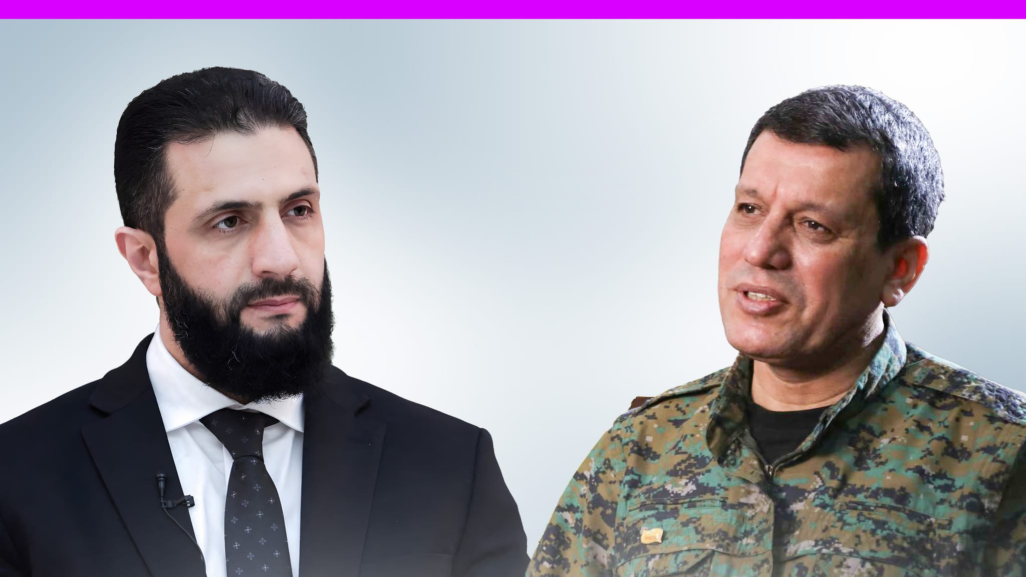 مەزڵووم عەبدی و ئەحمەد شەرع لە کۆبوونەوەدان