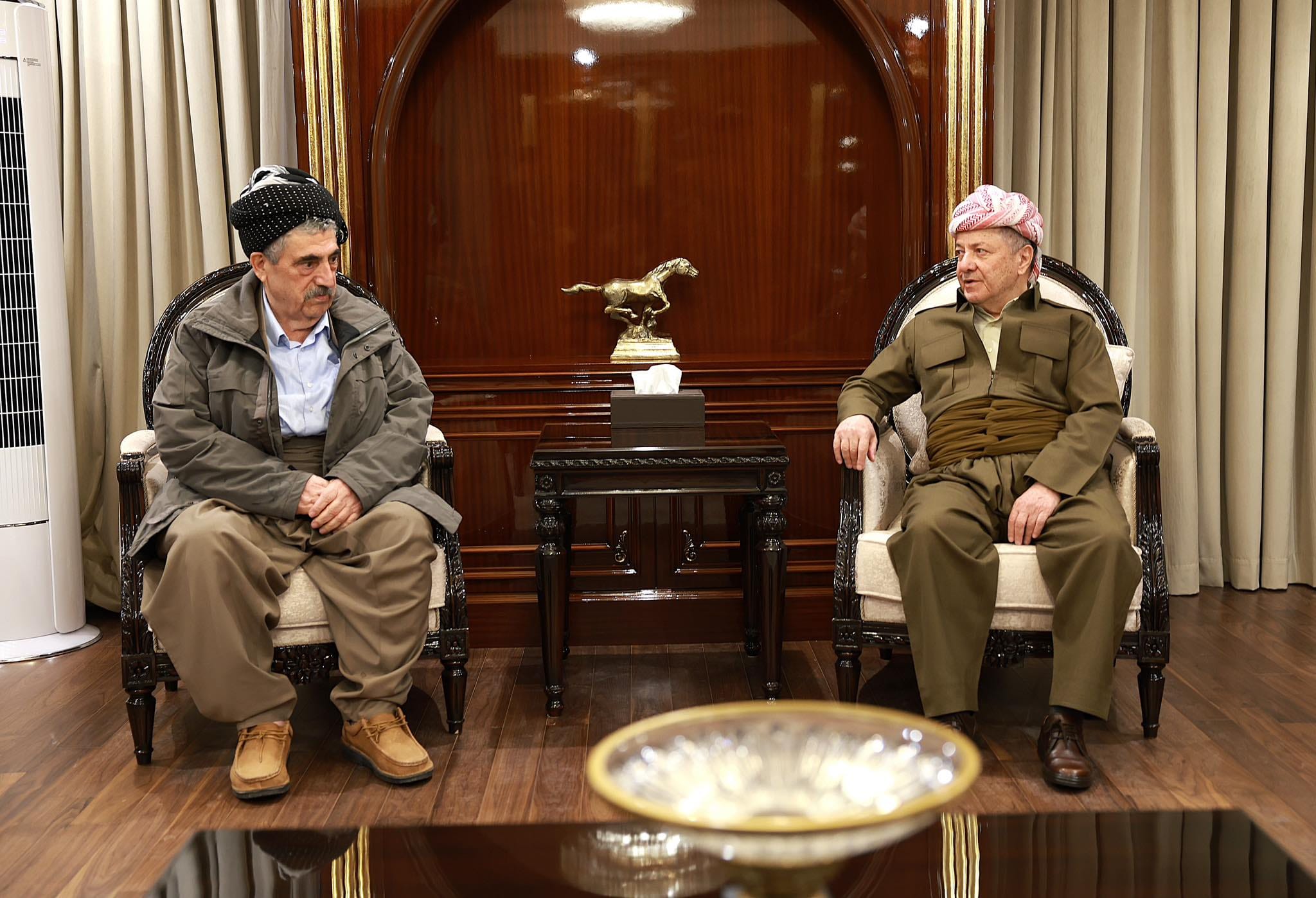 سەرۆک بارزانی پێشوازی لە سەرۆکی پارتی سۆسیال دیموکراتی کوردستان دەکات