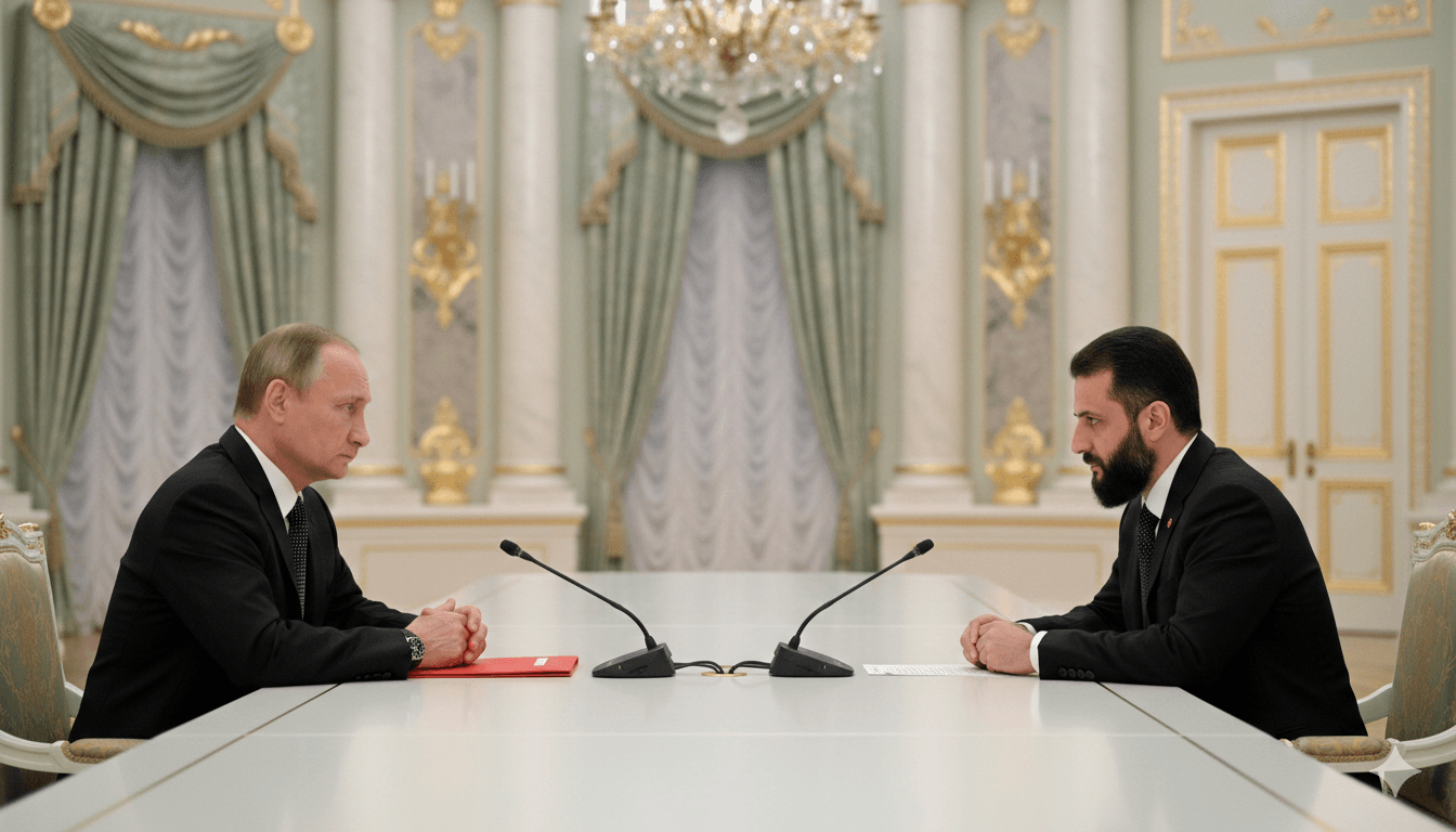 ئەحمەد شەرع لەگەڵ ڤلادیمێر پووتین سەرۆکی ڕووسیا کۆدەبێتەوە