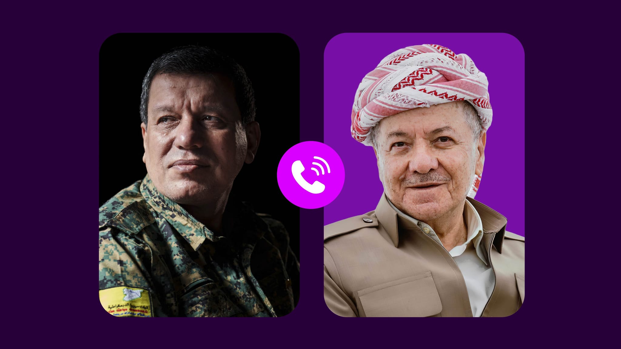 سەرۆک بارزانی و مەزڵووم عەبدی لەبارەی ڕێککەوتنەکەی هەسەدە و دیمەشق بە تەلەفۆن قسەیان کرد