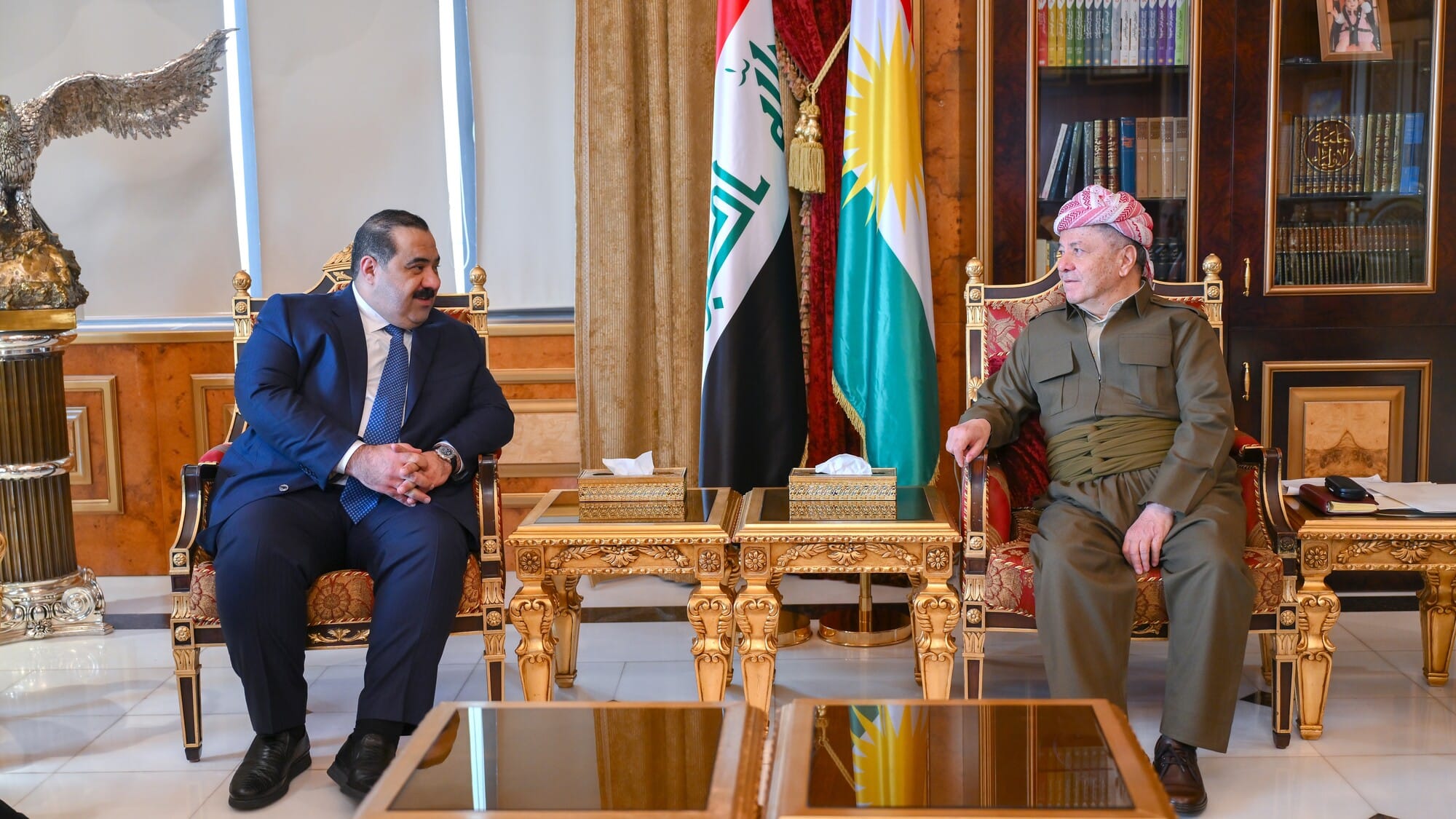 سەرۆک بارزانی و سەرۆکی هاوپەیمانی عەزم پێکهێنانی حکومەتی عێراق تاوتوێ دەکەن