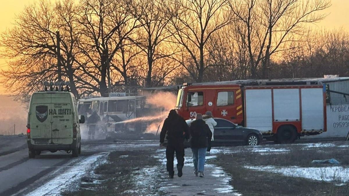 لە دنیپرۆ درۆنێکی ڕووسی پاسێکی کرێکاران دەتەقێنێتەوە