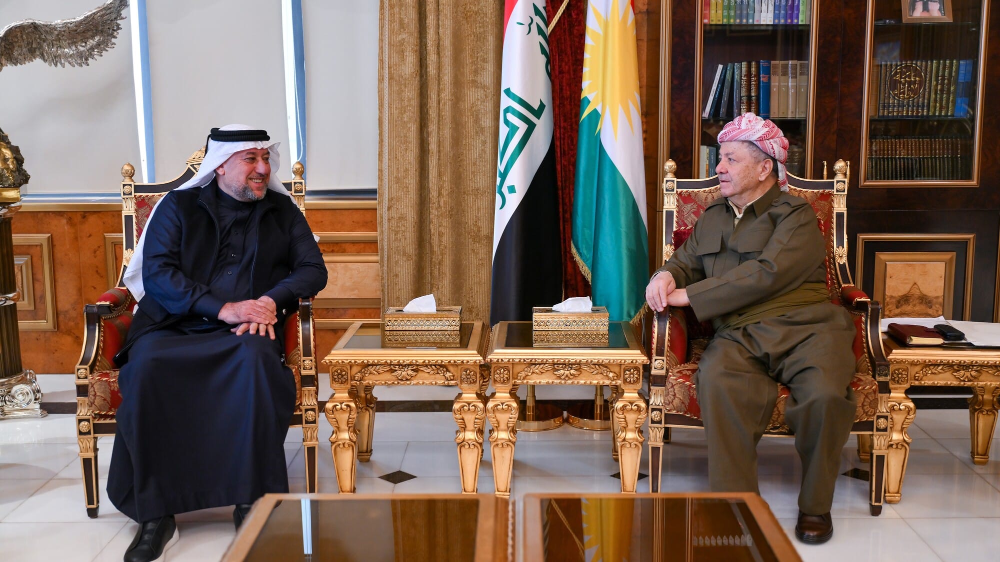 سەرۆک بارزانی و خەمیس خەنجەر ئاڵنگارییەکانی پرۆسەی سیاسیی عێراق تاوتوێ دەکەن