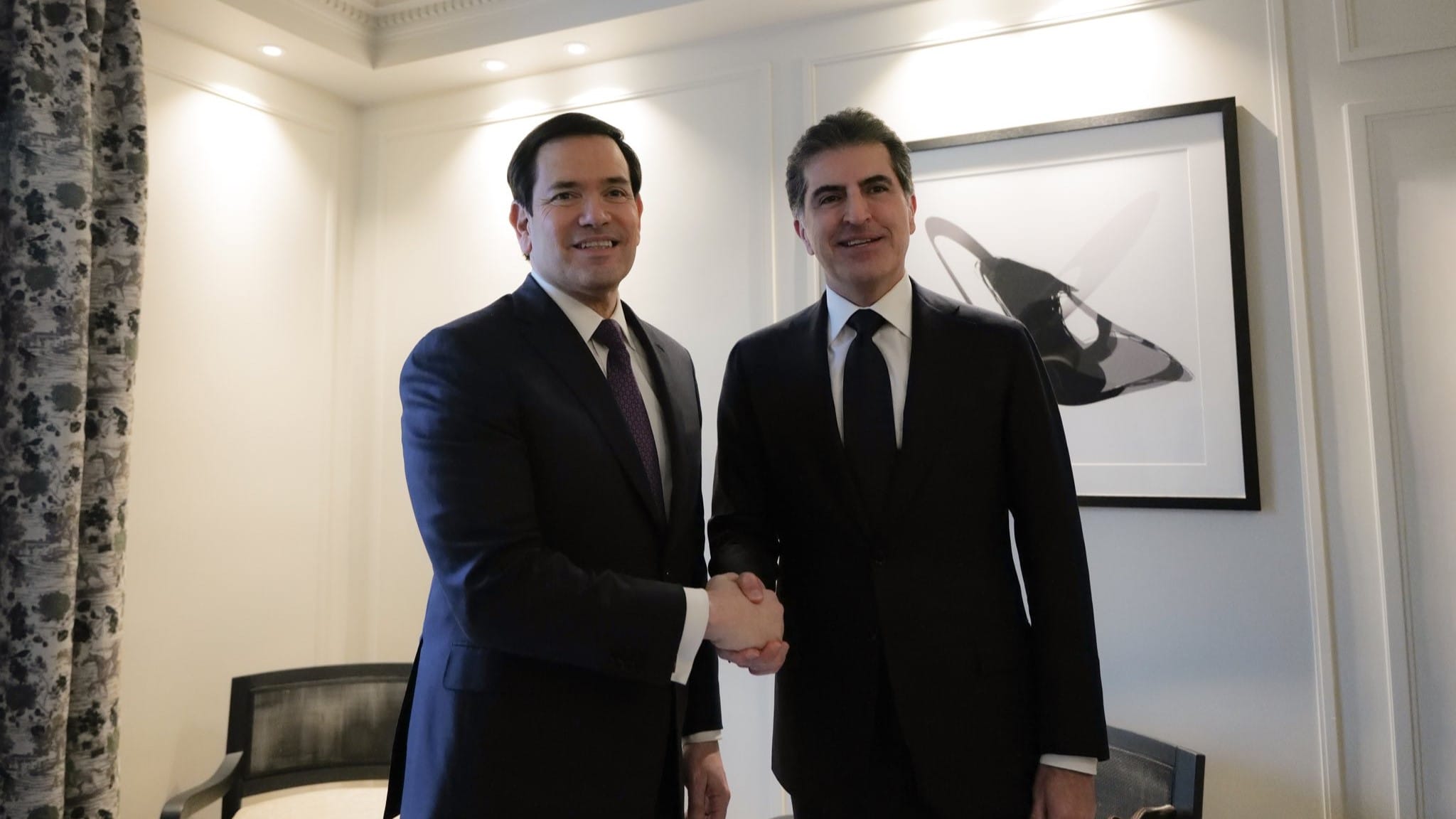 سەرۆکی هەرێمی کوردستان و مارکۆ ڕۆبیۆ کۆبوونەوە