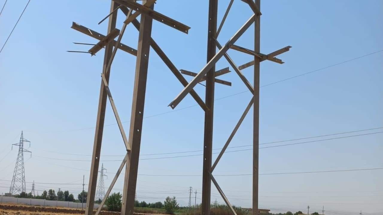 لە سنووری سلێمانی ئاسنی تاوەرەکانی گواستنەوەی کارەبا دەدزرێن