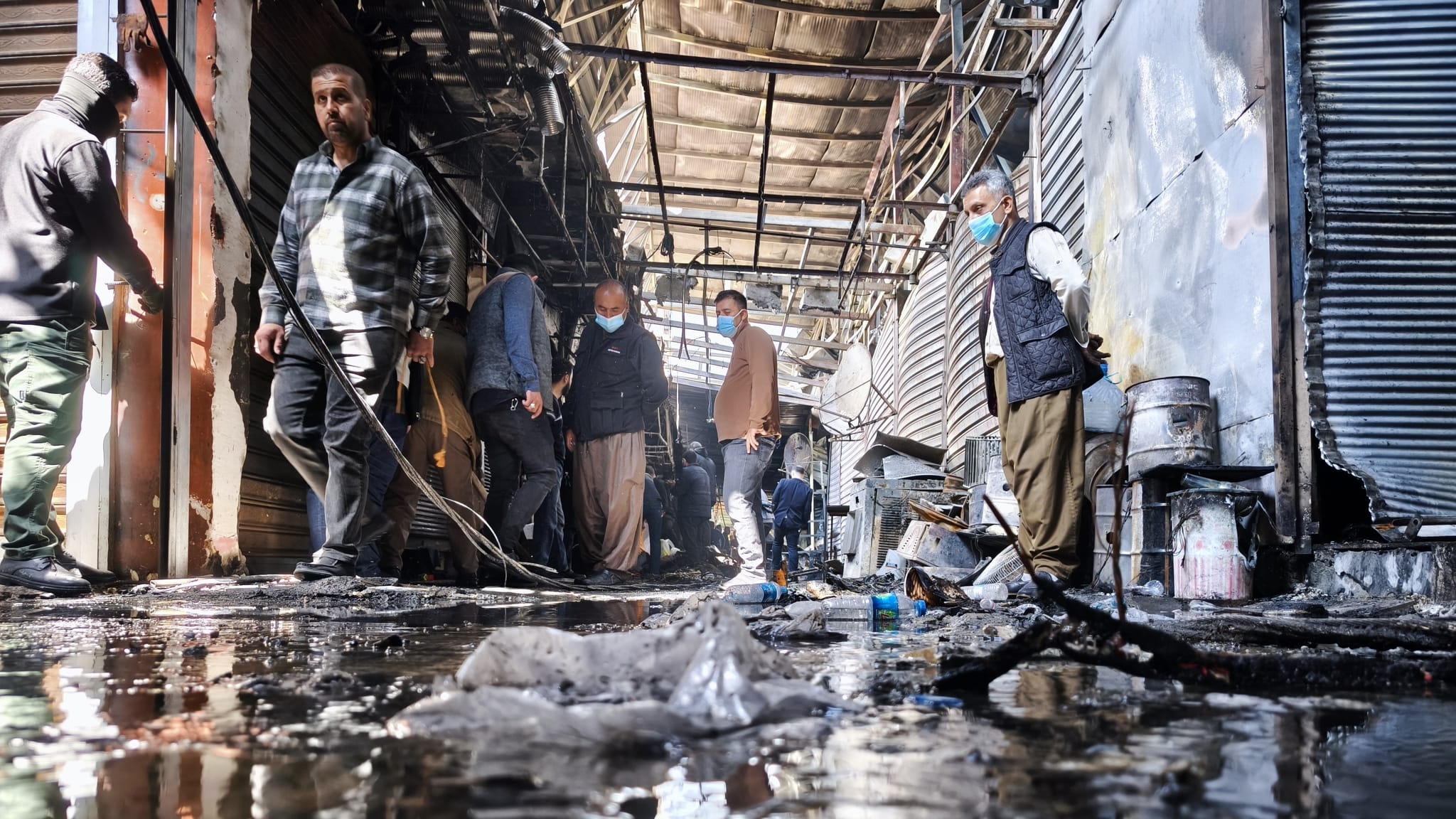 دوایین زانیاریی لەبارەی ئاگرەکەی بازاڕی دارەسووتاوەکەی سلێمانی