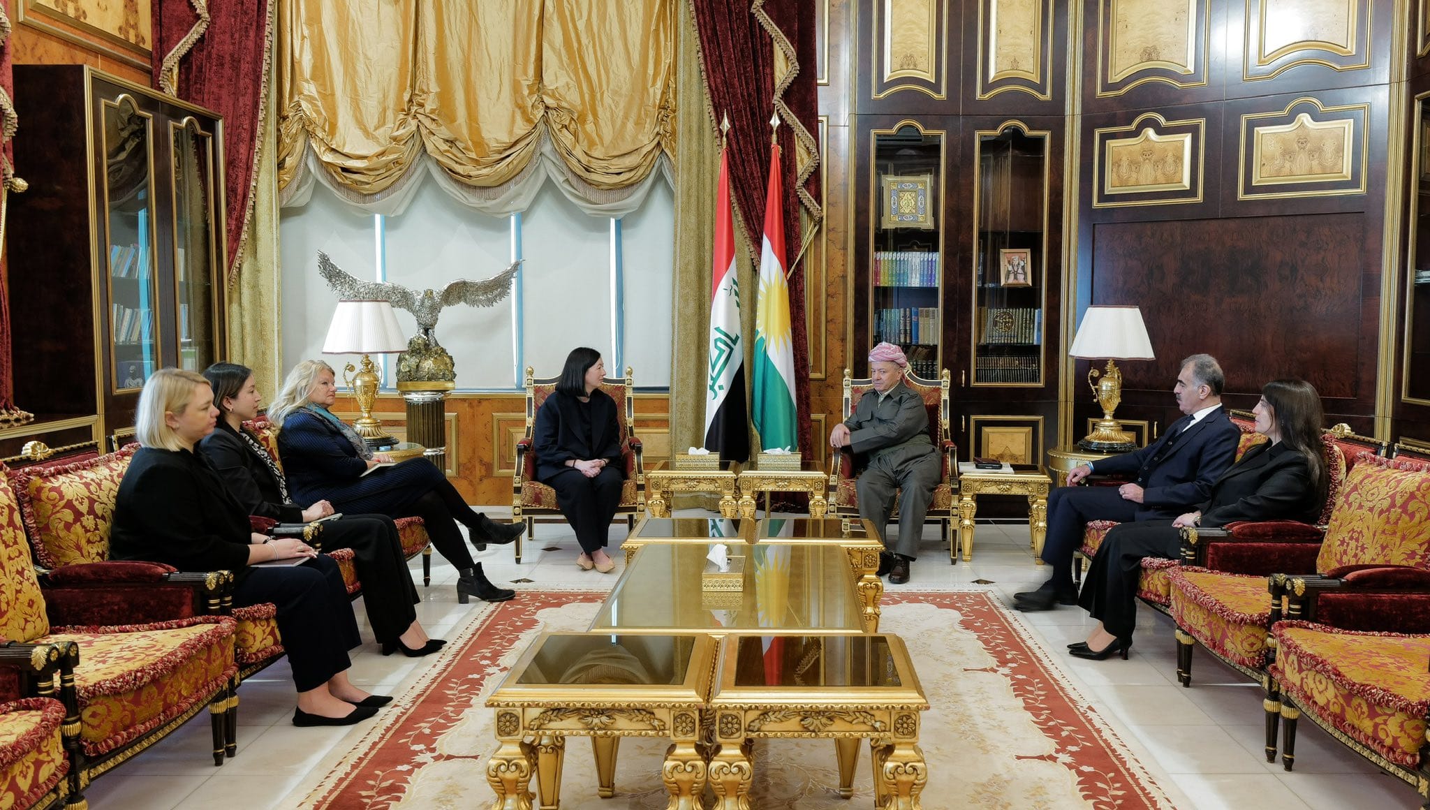 سەرۆک بارزانی و شاندێکی ئەمریکا تاوتوێی پێکهێنانی کابینەی نوێ حکومەت دەکەن