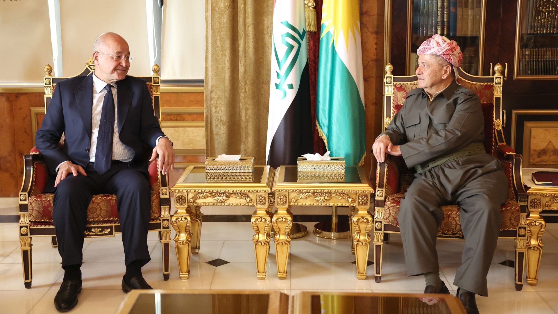 سەرۆک بارزانی و د.بەرهەم ساڵح گۆڕانکاری و پێشهاتە سیاسییەکانی عێراق تاوتوێ دەکەن