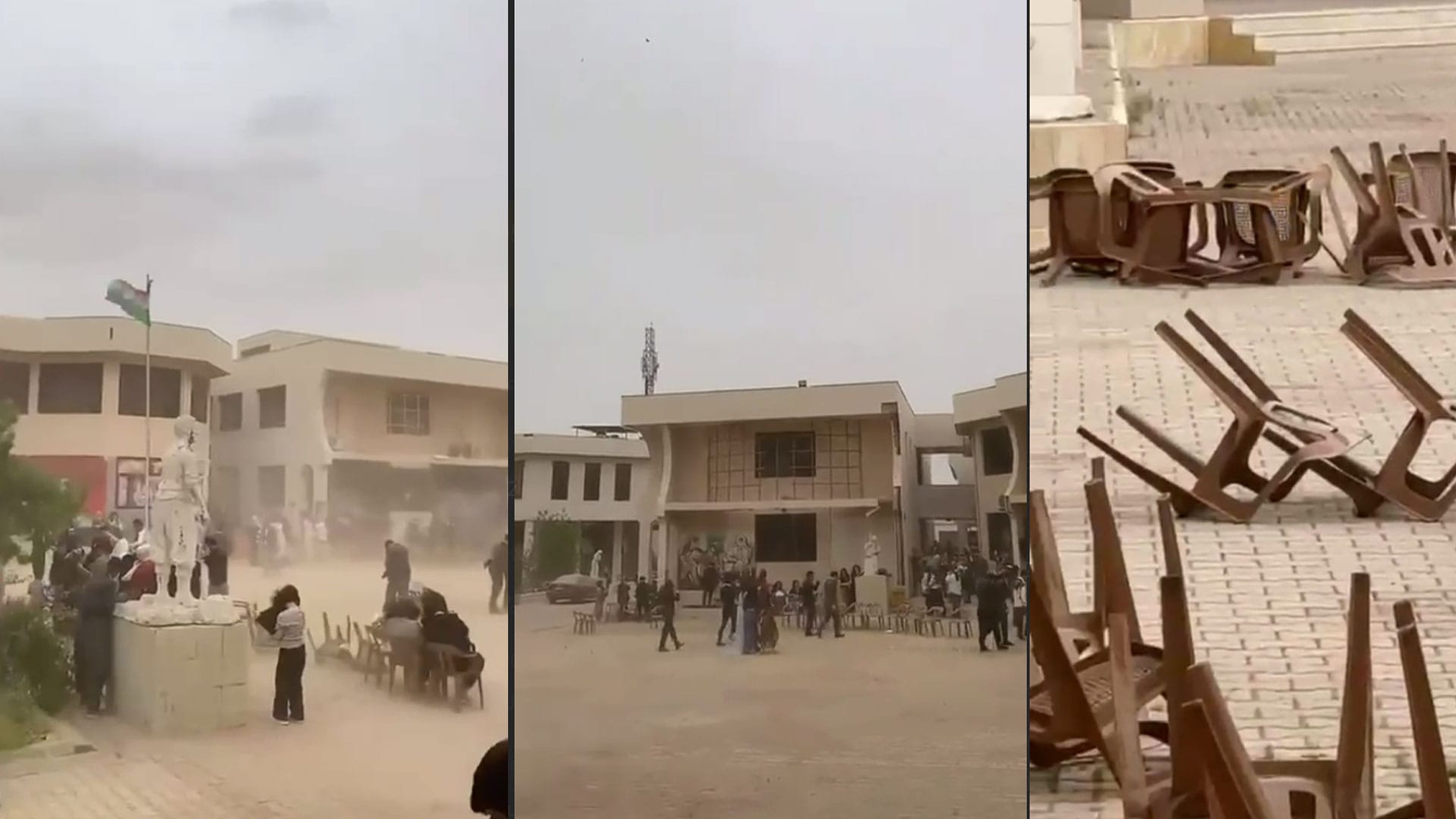 ڕەشەبا و خۆڵبارین ئاهەنگی دەرچوونی پەیمانگەی هونەرەجوانەكانی هەولێر تێكدەدات