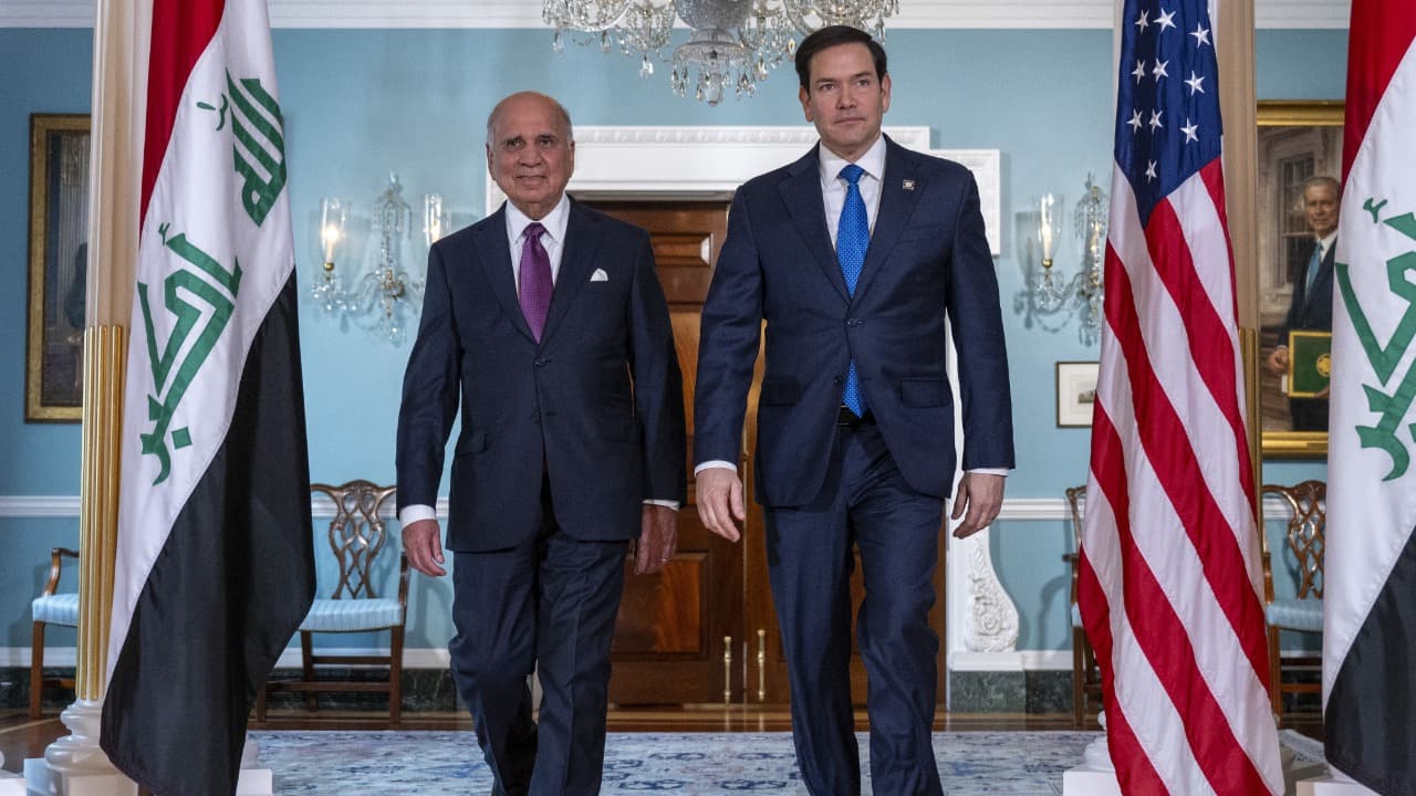 فوئاد حوسێن و مارکۆ ڕۆبیۆ کۆبوونەوە