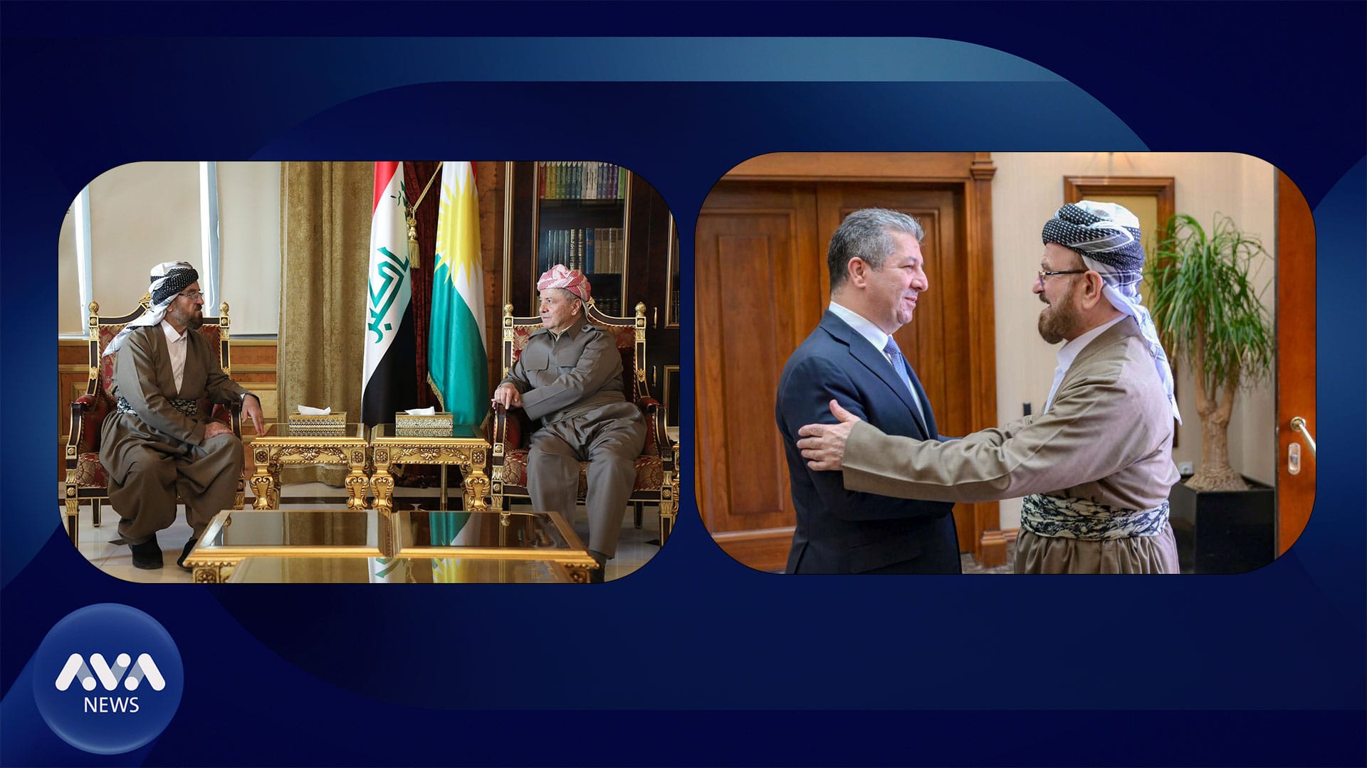 عەلی قەرەداخی سەردانی سەرۆک بارزانی و مەسرور بارزانی دەکات