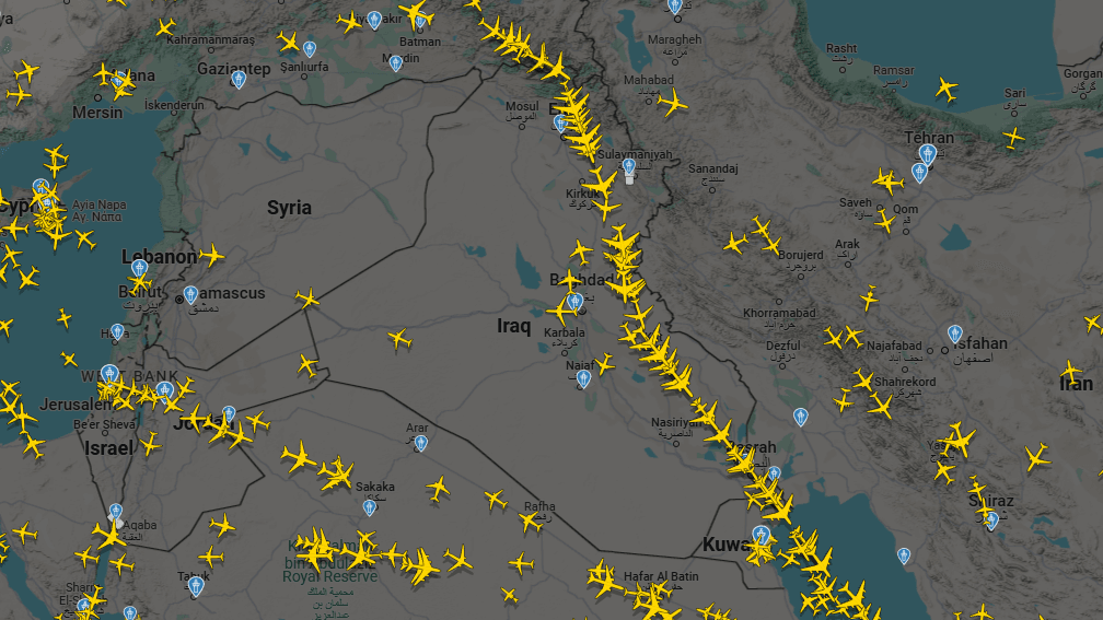 لە تێپەڕبوونی گەشتە نێودەوڵەتییەکاندا ئاسمانی عێراق ژمارەیەکی پێوانەیی تۆماردەکات