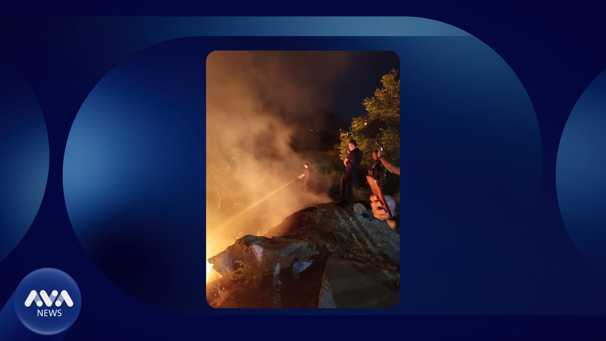 بەهۆی یاری ئاگرینەوە بەشێکی شاخێکی ڕواندز سووتا