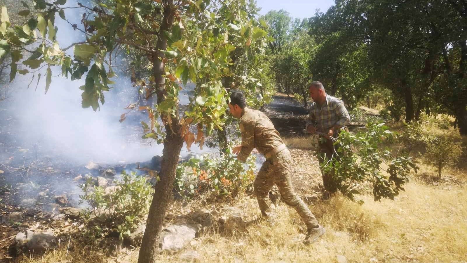 بەهۆی ئاگرەكەی قەرەداغ تەندروستیی دوو كارمەندی پۆلیسی دارستان تێكدەچێت