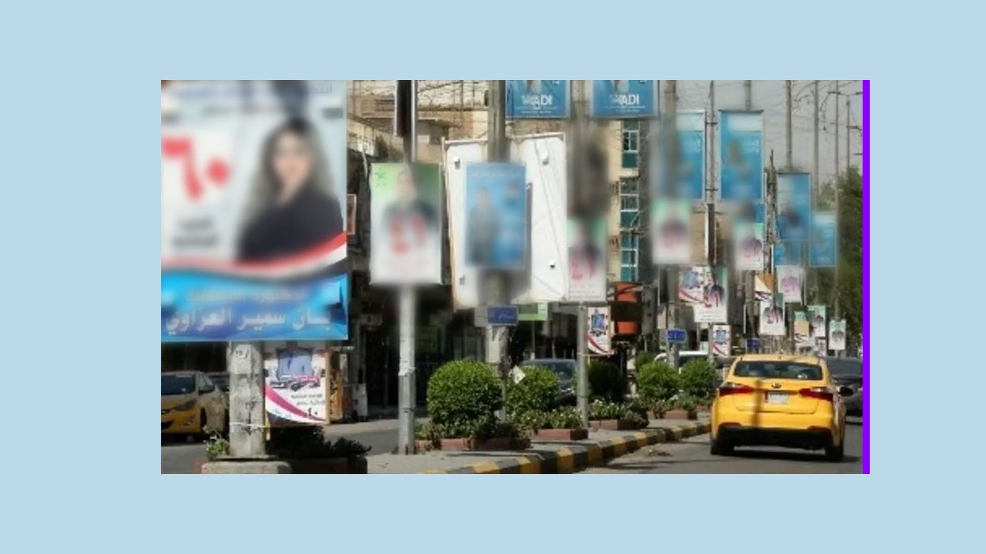 هەشت هەزار کاندید لە شەقامەکانی بەغدا بانگەشە دەکەن و شوێنی دانانی پۆستەر نەماوە