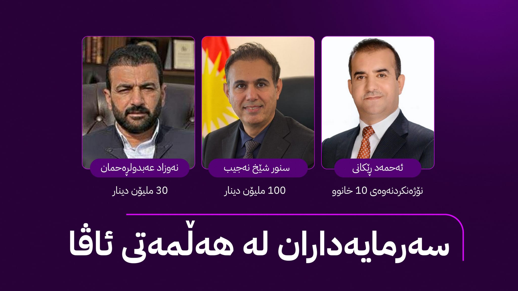 سێ سەرمایەداری دیکە بەشداری لە هەڵمەتەکەی ئاڤا دەکەن