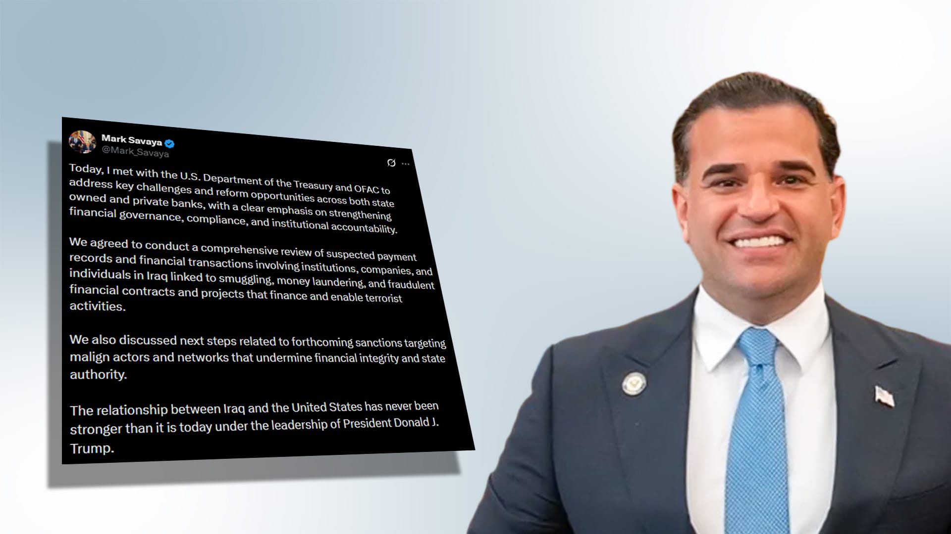 ساڤایا: سزای نوێ بۆ کەس و بانکەکانی عێراق بەڕێوەیە