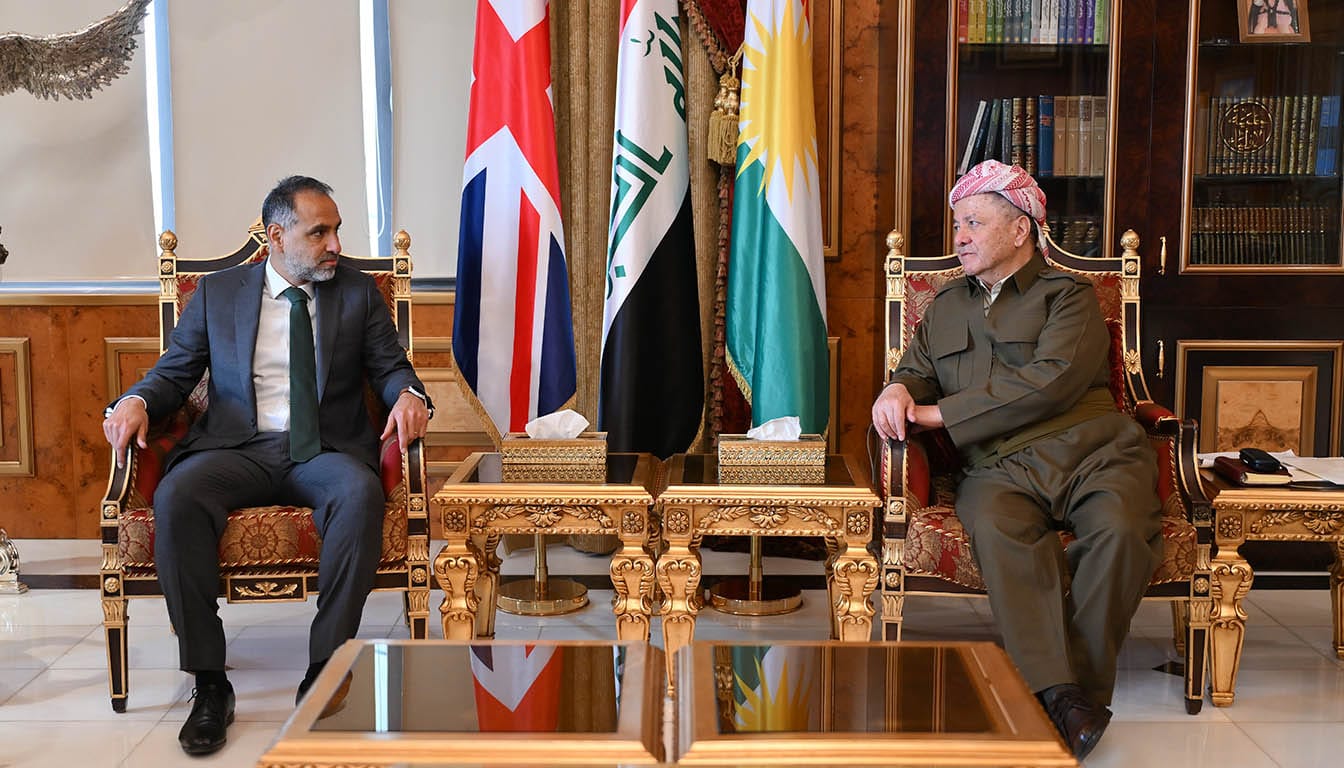 سەرۆک بارزانی پێشوازیی لە باڵیۆزی بەریتانیا لە عێراق دەکات