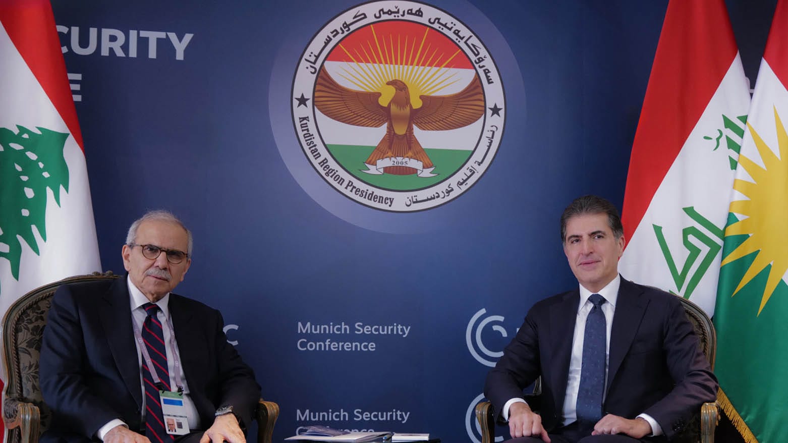 سهرۆكی ههرێمی كوردستان و سەرۆکوەزیرانی لوبنان لە میونشن کۆبوونەوە