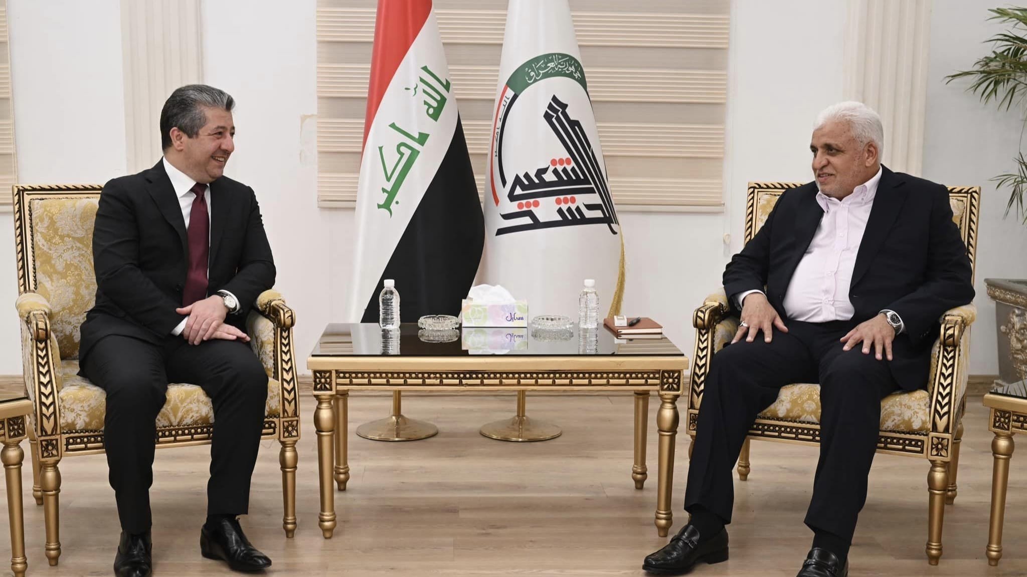 سەرۆکوەزیران بارزانی لەگەڵ سەرۆکی دەستەی حەشدی شەعبی کۆبووەوە